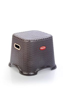 Nayasa Plastic Cane Patla Small | Durable Stool for Home | Light Weight Stool | Multipurpose Stool | Stool for Kitchen and Bathroom | Chocolate