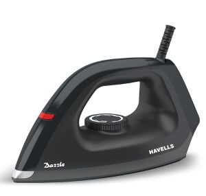 Havells Dry Iron Dazzle 1100W | Iron Press German Technology | Non Sick Coated Sole Plate | Shock Proof Body | 2 Yr Manufacturer Warranty (Black)