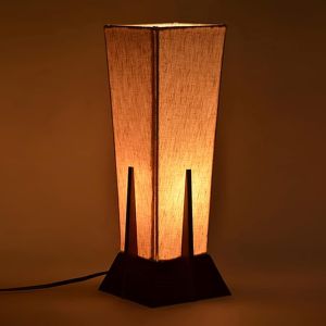  Sheesham Wooden 'Pyramid' Table Lamp for Bedroom & Living Room (14 Inch, Wood, Without Bulb, Pack of 1) |Bedside Table Lamp Side Table Lamps for Home Decoration Office Side Lamp