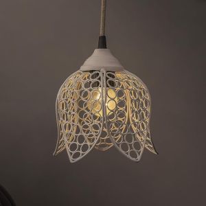 Homesake®Hanging White Steel Lotus Light, Hanging Light and Fixture