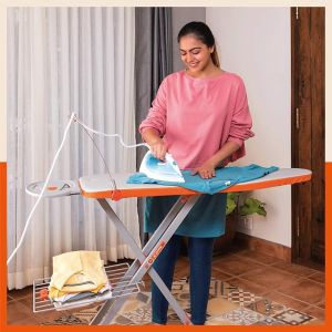 Bathla X-Pres Ace Ironing Board/Stand | Foldable & Height Adjustable | Quick Pressing with Aluminised Table Cover | 2 Year Warranty