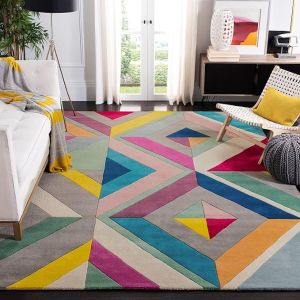 OZONE CARPET Handmade Rectangular Shape Carpet Export Quality Tuffted Pure Woollen Carpet for Hall & Living Room Size 4 X 6 Feet (120X180 Cm) Multi Dce