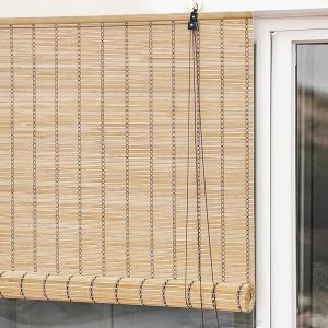 ABOUT SPACE Bamboo Curtain - W 4 ft x H 6 ft - Roll up Bamboo Curtain/Blinds with Sun, Dust, Privacy & Cold Protection for Window,Door, Hut Screen, Dhaba, Restaurant, Hotel