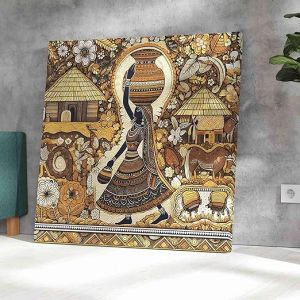  paintings Panihari lady modern art canvas home decor wall paintings with frame painting for living room wall decoration office 24 inch x 24 inch CR-308